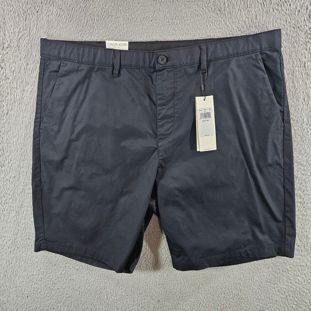 Calvin Klein Mens Slim Fit Infinite Flex Waist Shorts Black Size 40 NEW NWT